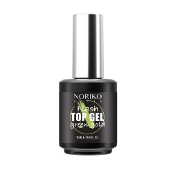 Топ Гел Лак Noriko Nails Flash Green Gold Top Gel 15 ml