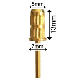 Златен метален носач за шлайф цилиндър накрайник за ел. пила EC BIT045