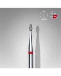 Диамантен накрайник за ел. пила EC "Капка" обла червен диаметър на накрайник 1.6mm работна част 3.4mm