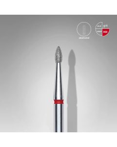 Диамантен накрайник за ел. пила EC "Капка" червен диаметър на накрайник 1.8mm работна част 4.0mm