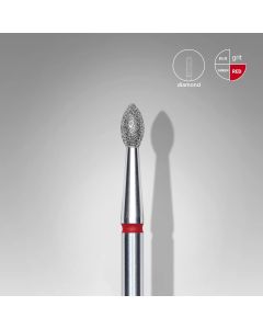 Диамантен накрайник за ел. пила EC "Капка" червен диаметър на накрайник 2.5mm работна част 4.5mm