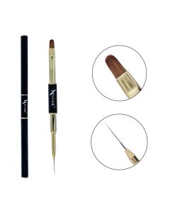 Двойна четка за гел и декорации XSTAHL Dual Brush Gel Liner Natural Hair Ultimate Series
