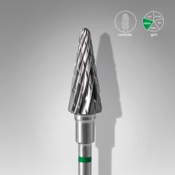 Карбонов накрайник за ел. пила EC зелен конус диаметър на накрайник 6.0mm работна част 14.0mm