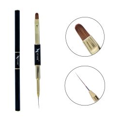 Двойна четка за гел и декорации XSTAHL Dual Brush Gel Liner Natural Hair Ultimate Series